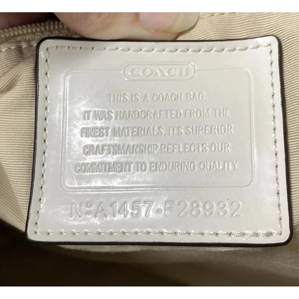 COACH‎ SIGNATURE Jacquard Drawstring Purse matching Wallet Blue&Cream See Straps